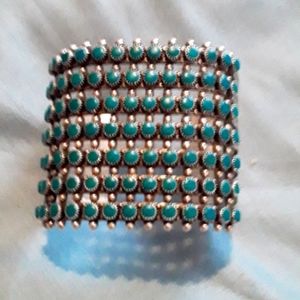 Vintage signed sterling silver and turquoise cuff